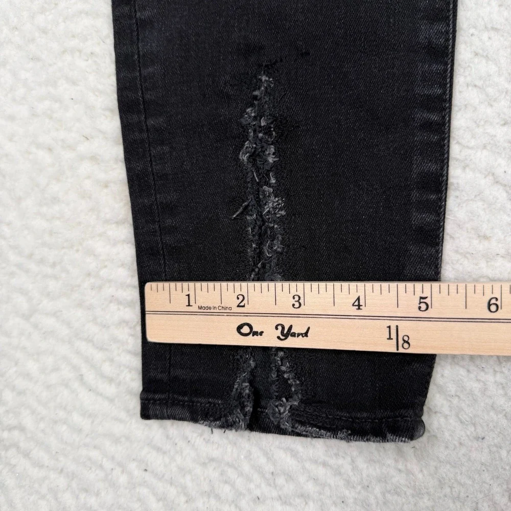 Moussy Vintage Ithan Jeans Women‎ 27 Black Distressed Skinny Japan Split Hem